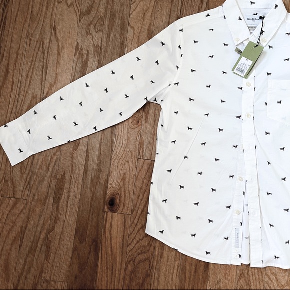 GOODFELLOW | Dog Print Long Sleeve Button Down - Picture 11 of 16